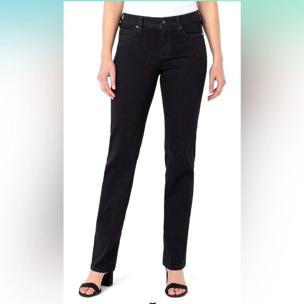 NWOT Liverpool Women's Kennedy Straight 32" Inseam - Black Rinse - 16